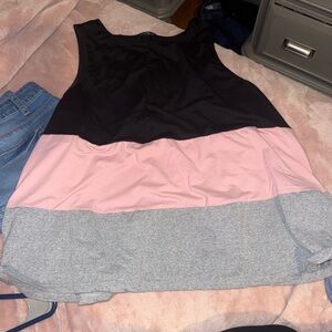 SHEIN Black, Pink, and Gray Tank Top